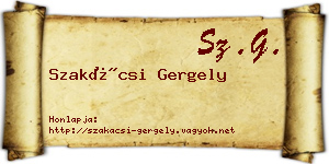 Szakácsi Gergely névjegykártya